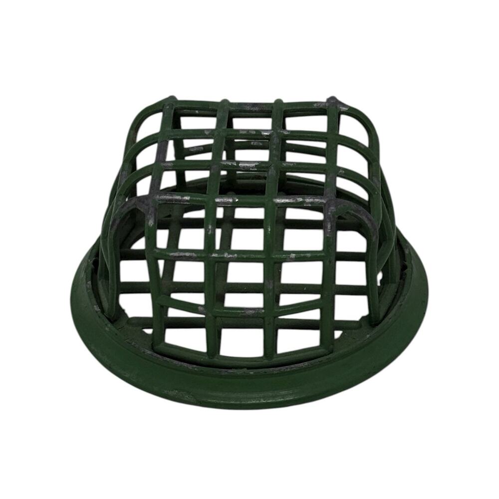 Vintage Green Metal Flower Frog 3 1/4” Cage Design
